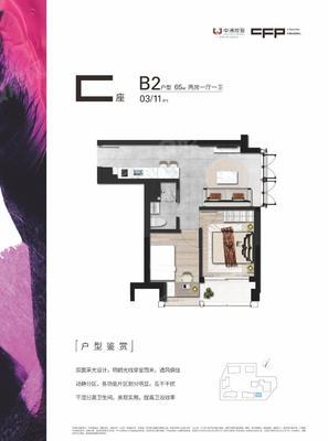 2室1厅 65㎡